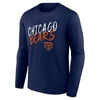 T-shirt à manches longues Chicago Bears Hustle bleu marine pour homme