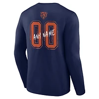 Men's Navy Chicago Bears Hustle Personalized Name & Number Long Sleeve T-Shirt