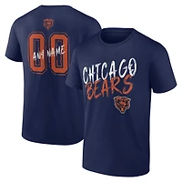 T-shirt personnalisé Chicago Bears Hustle bleu marine pour homme, avec nom et numéro