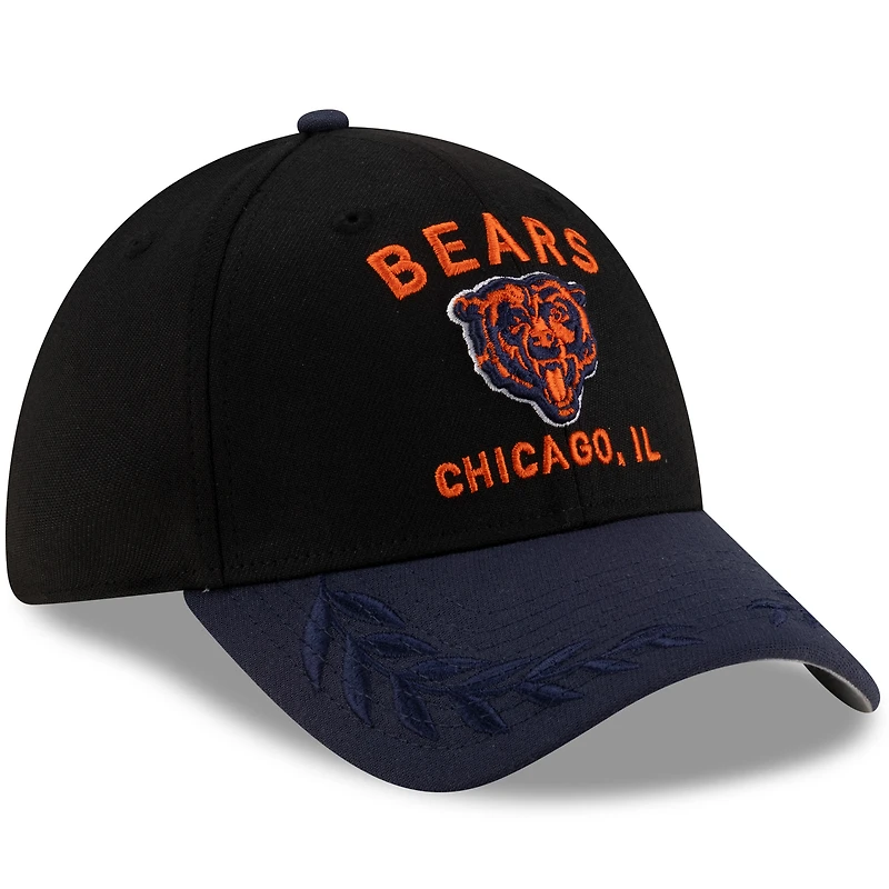 Men's New Era Black/Navy Chicago Bears 2025 NFL Draft 39THIRTY Flex Hat