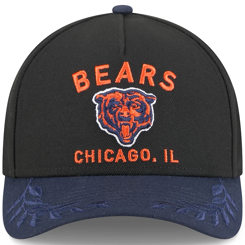 Men's New Era Black/Navy Chicago Bears 2025 NFL Draft 9FORTY M-Crown A-Frame Adjustable Hat