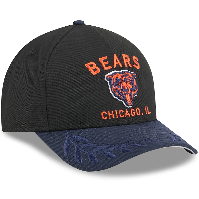 Men's New Era Black/Navy Chicago Bears 2025 NFL Draft 9FORTY M-Crown A-Frame Adjustable Hat