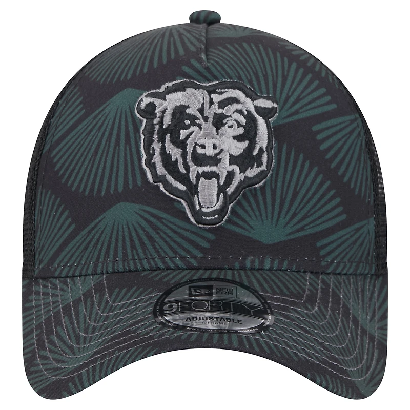 Casquette réglable Agave Trucker 9FORTY Chicago Bears New Era noire pour hommes