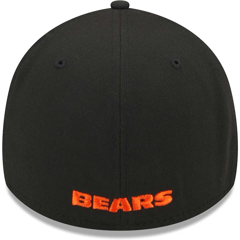 Men's New Era Black Chicago Bears Alternate Logo Main 39THIRTY Flex Hat