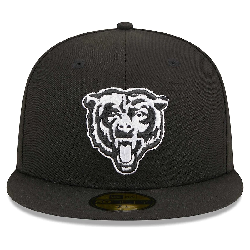 Casquette ajustée 59FIFTY noire avec logo alternatif des Chicago Bears pour hommes New Era