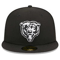 Casquette ajustée 59FIFTY noire avec logo alternatif des Chicago Bears pour hommes New Era