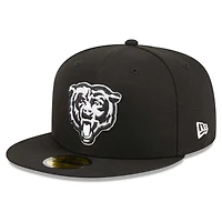 Casquette ajustée 59FIFTY noire avec logo alternatif des Chicago Bears pour hommes New Era