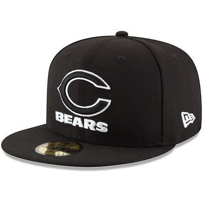 Casquette ajustée New Era Chicago Bears B-Dub 59FIFTY noire pour homme