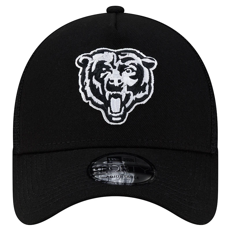 Men's New Era Black Chicago Bears City Script 9FORTY A-Frame Adjustable Hat