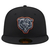 Men's New Era  Black Chicago Bears Color Pop 59FIFTY Fitted Hat