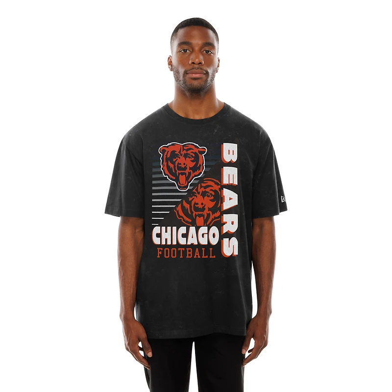 Men's New Era Black Chicago Bears Enzyme Washed Oversized T-Shirt