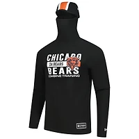 Men's New Era Black Chicago Bears Functional Fandom Balaclava Helmet Stripe Tri-Blend Hoodie