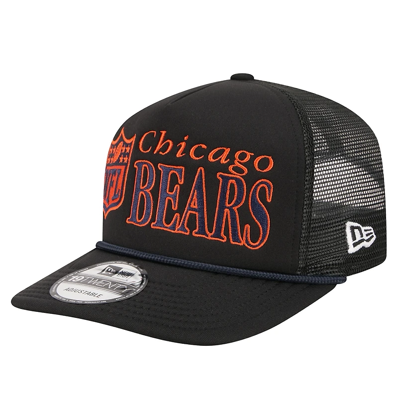 Men's New Era Black Chicago Bears Throwback Foam 19TWENTY Adjustable Hat
