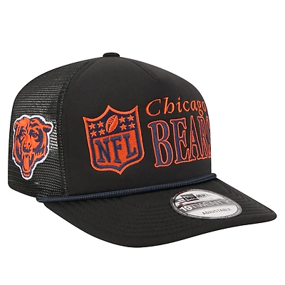 Men's New Era Black Chicago Bears Throwback Foam 19TWENTY Adjustable Hat