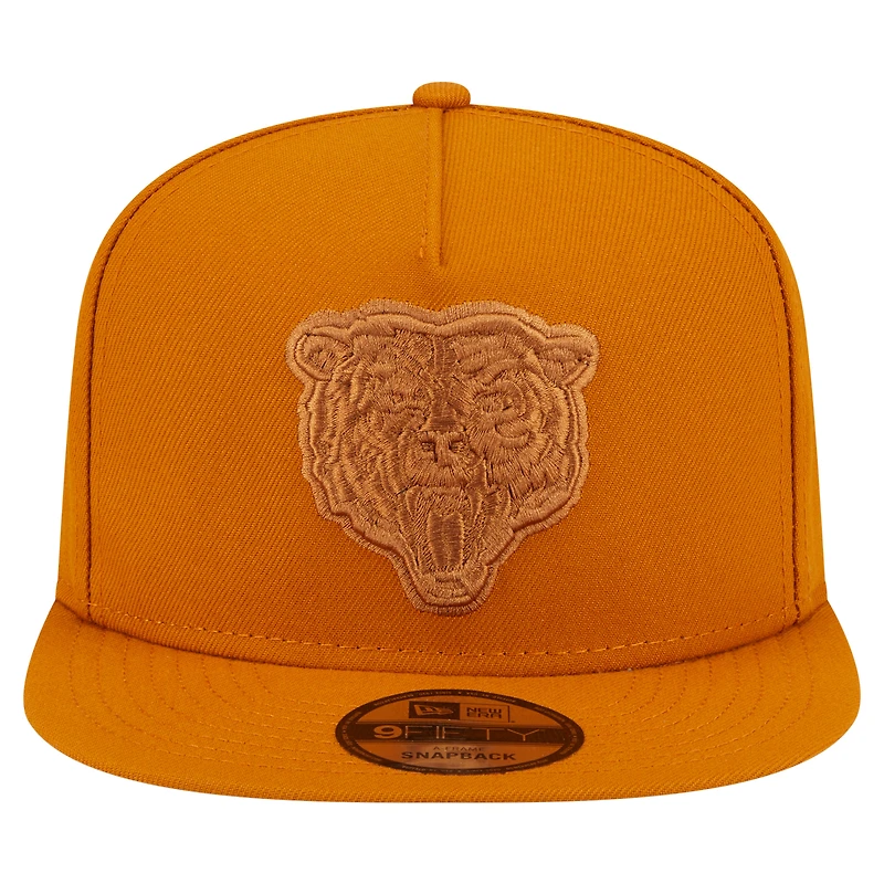 Men's New Era  Brown Chicago Bears Color Pack A-Frame 9FIFTY Snapback Hat