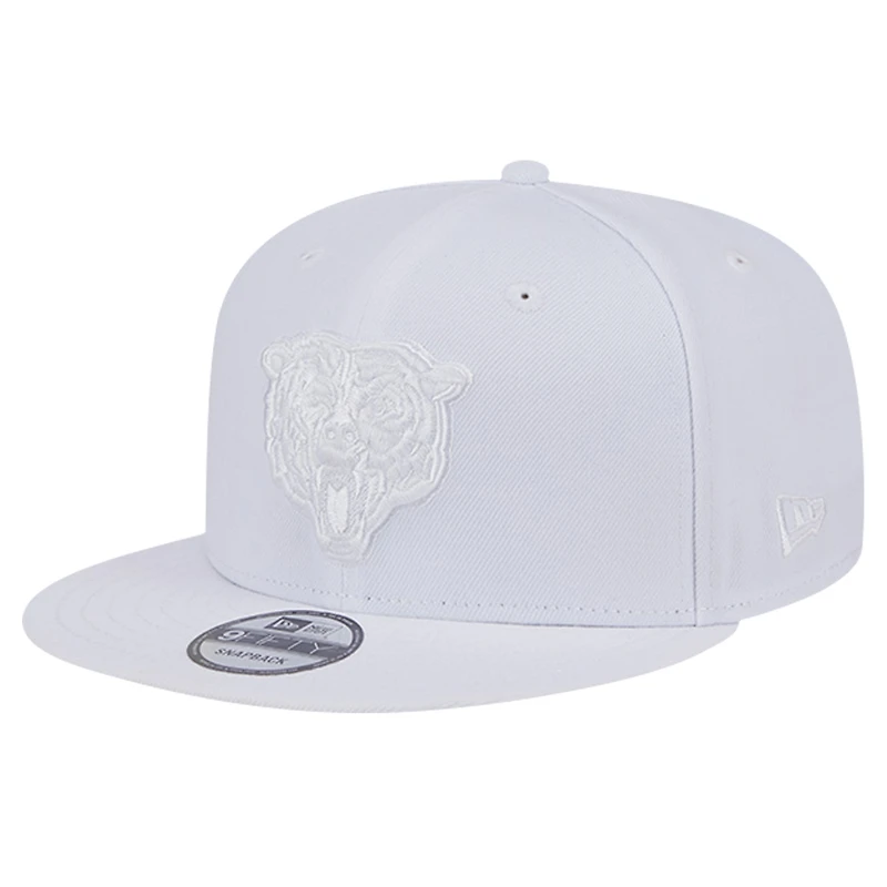 Men's New Era Chicago Bears Main White on White 9FIFTY Snapback Hat