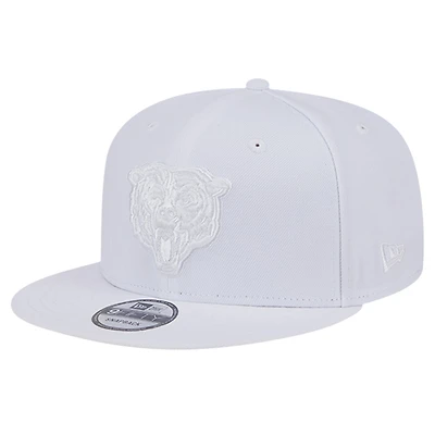 Men's New Era Chicago Bears Main White on White 9FIFTY Snapback Hat