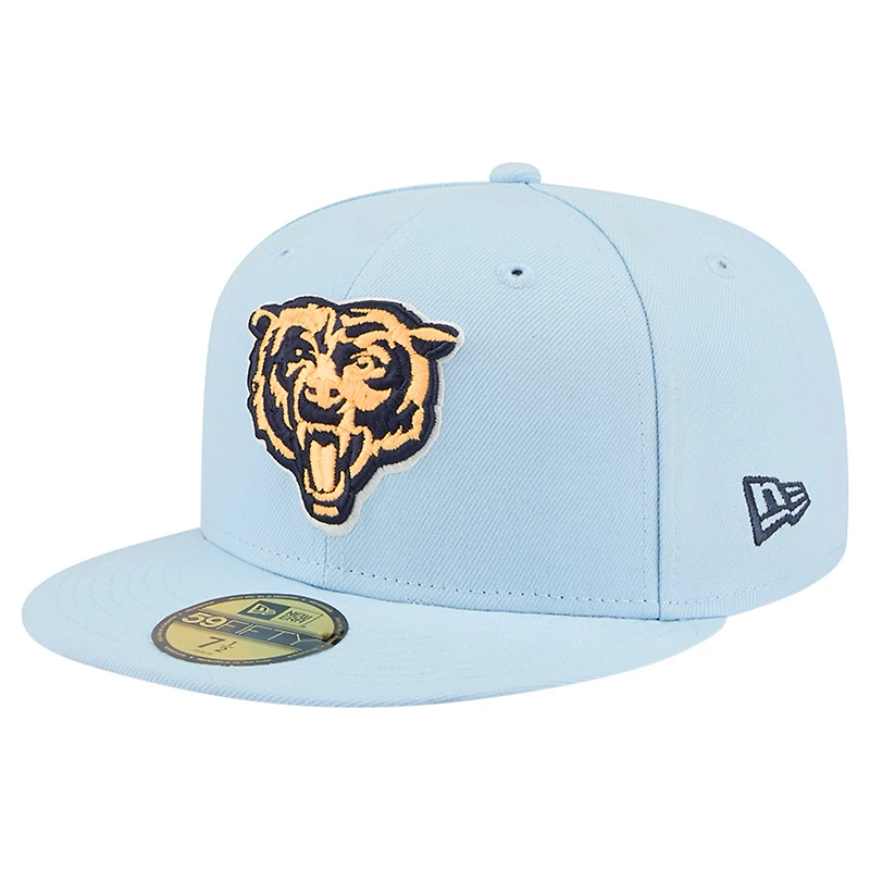 Casquette ajustée New Era Coastal Blue Chicago Bears 59FIFTY pour homme