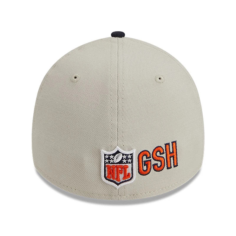Casquette Flex New Era pour homme Chicago Bears 2023 Sideline Historic 39THIRTY crème/bleu marine