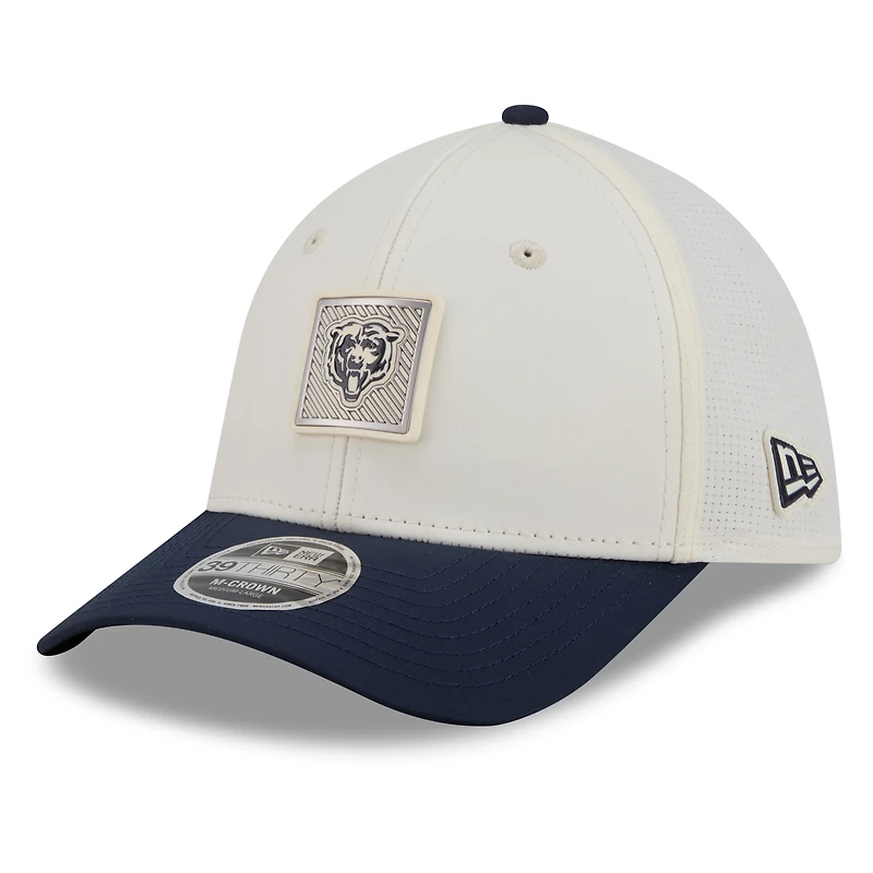Men's New Era Cream/Navy Chicago Bears 2026 NFL Training Camp 39THIRTY M-Crown Flex Hat