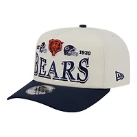Men's New Era  Cream/Navy Chicago Bears A-Frame 9FIFTY Snapback Hat