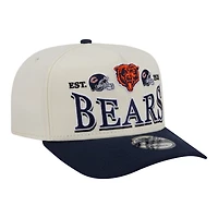 Men's New Era  Cream/Navy Chicago Bears A-Frame 9FIFTY Snapback Hat