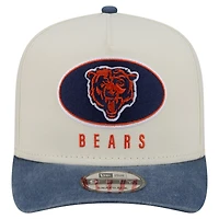 Men's New Era  Cream/Navy Chicago Bears Washed A-Frame 9FIFTY Snapback Hat