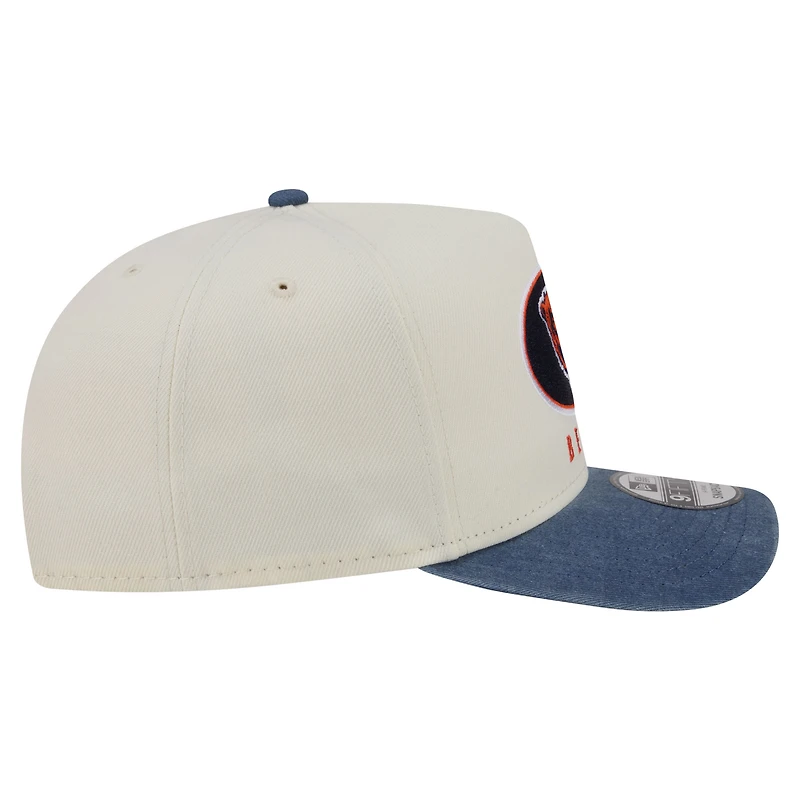 Men's New Era  Cream/Navy Chicago Bears Washed A-Frame 9FIFTY Snapback Hat