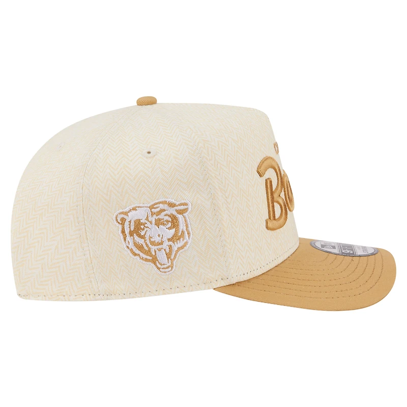 Men's New Era  Cream Chicago Bears Herringbone 9FIFTY A-Frame Snapback Hat