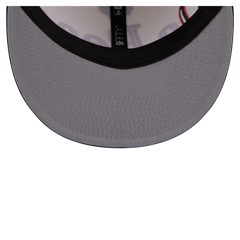 Men's New Era Cream Chicago Bears Oversized Slogan 9FIFTY Snapback Hat