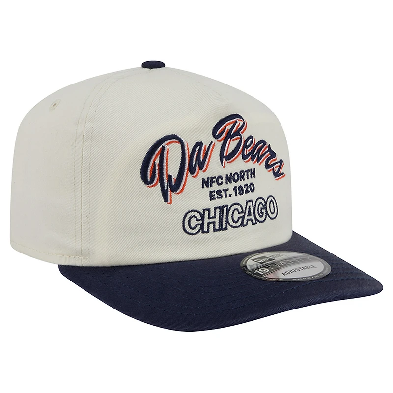Men's New Era Cream Chicago Bears Script 19TWENTY Adjustable Hat