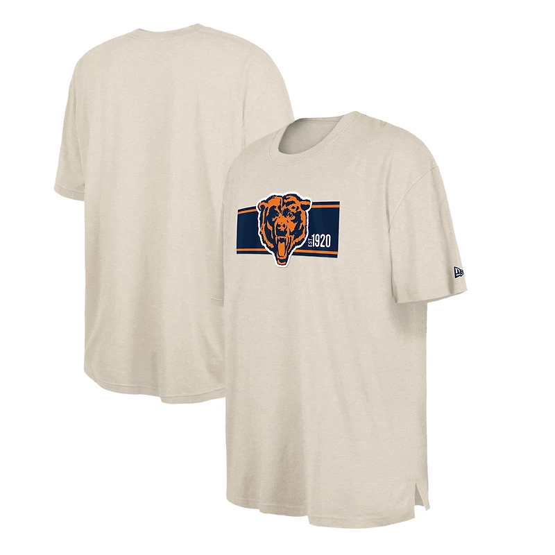 Men's New Era Cream Chicago Bears Third Down Big & Tall Historic T-Shirt