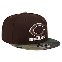 Men's New Era  Dark Brown Chicago Bears Burnt Wood Camo 9FIFTY Snapback Hat