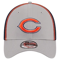 Men's New Era Gray/Navy Chicago Bears  Pipe 39THIRTY Flex Hat