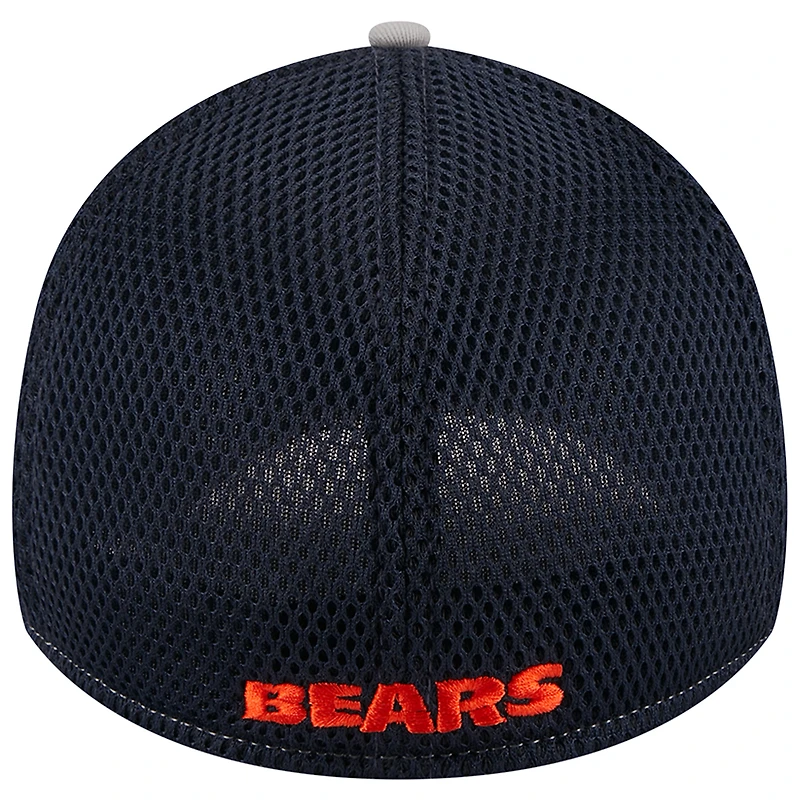 Men's New Era Gray/Navy Chicago Bears Pipe 39THIRTY Flex Hat