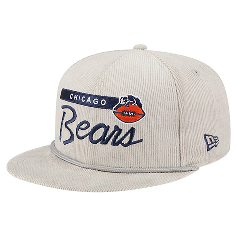 Men's New Era Gray Chicago Bears Cord Rope Corduroy 9FIFTY Snapback Hat