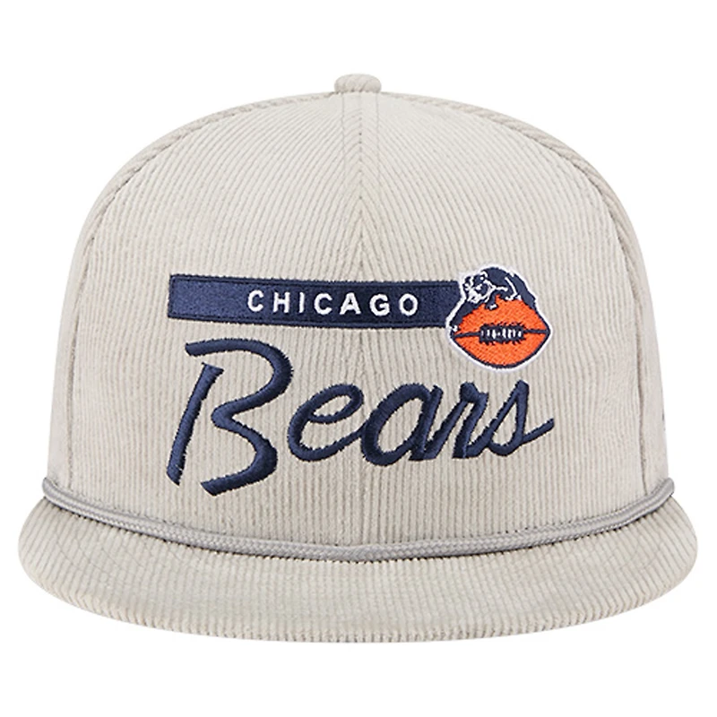 Men's New Era Gray Chicago Bears Cord Rope Corduroy 9FIFTY Snapback Hat