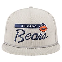 Men's New Era Gray Chicago Bears Cord Rope Corduroy 9FIFTY Snapback Hat