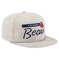 Men's New Era Gray Chicago Bears Cord Rope Corduroy 9FIFTY Snapback Hat