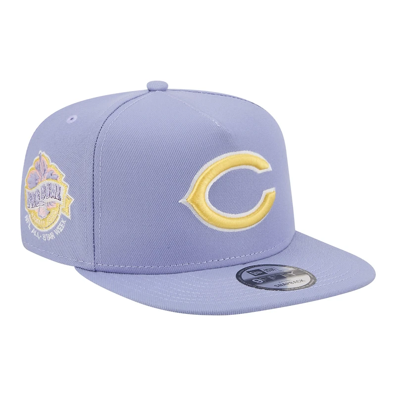 Casquette snapback New Era 9FIFTY Bloom A-Frame pour homme, couleur lavande, Chicago Bears