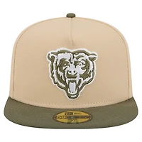 Men's New Era  Light Beige/Olive Chicago Bears Color Pack A-Frame 59FIFTY Fitted Hat