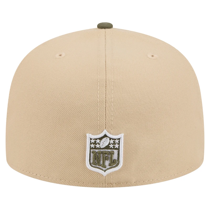 Men's New Era  Light Beige/Olive Chicago Bears Color Pack A-Frame 59FIFTY Fitted Hat