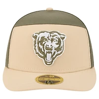 Men's New Era Light Beige/Olive Chicago Bears Two-Tone Color Pack Split Panel 59FIFTY Fitted Hat