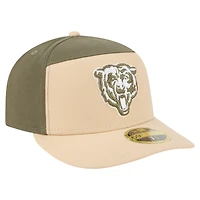 Men's New Era Light Beige/Olive Chicago Bears Two-Tone Color Pack Split Panel 59FIFTY Fitted Hat