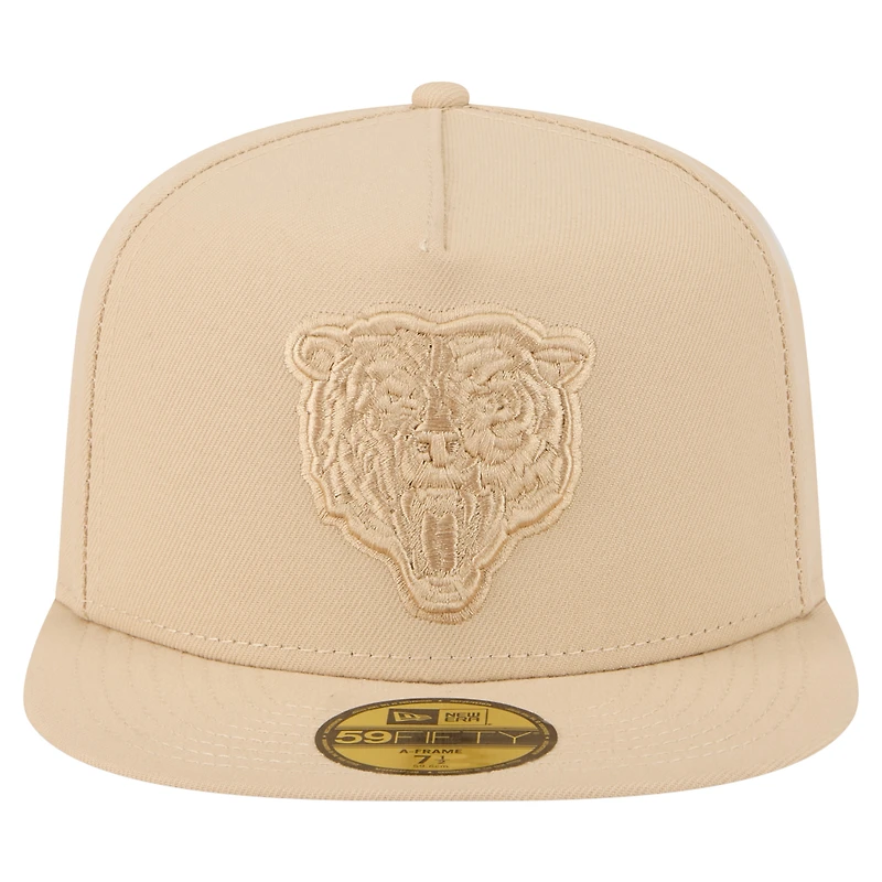Casquette ajustée A-Frame 59FIFTY pour homme, coloris beige clair, des Chicago Bears, New Era