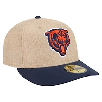 Men's New Era  Natural/Navy Chicago Bears Pre-Curved Twine 59FIFTY Fitted Hat