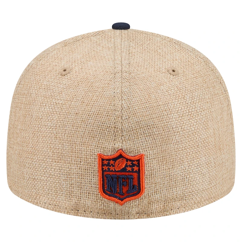 Men's New Era  Natural/Navy Chicago Bears Pre-Curved Twine 59FIFTY Fitted Hat