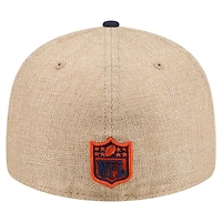 Men's New Era  Natural/Navy Chicago Bears Pre-Curved Twine 59FIFTY Fitted Hat