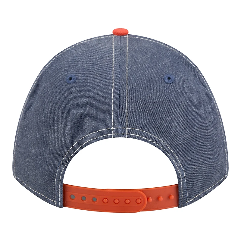 Men's New Era Navy/Orange Chicago Bears 9FORTY Felt A-Frame Adjustable Hat