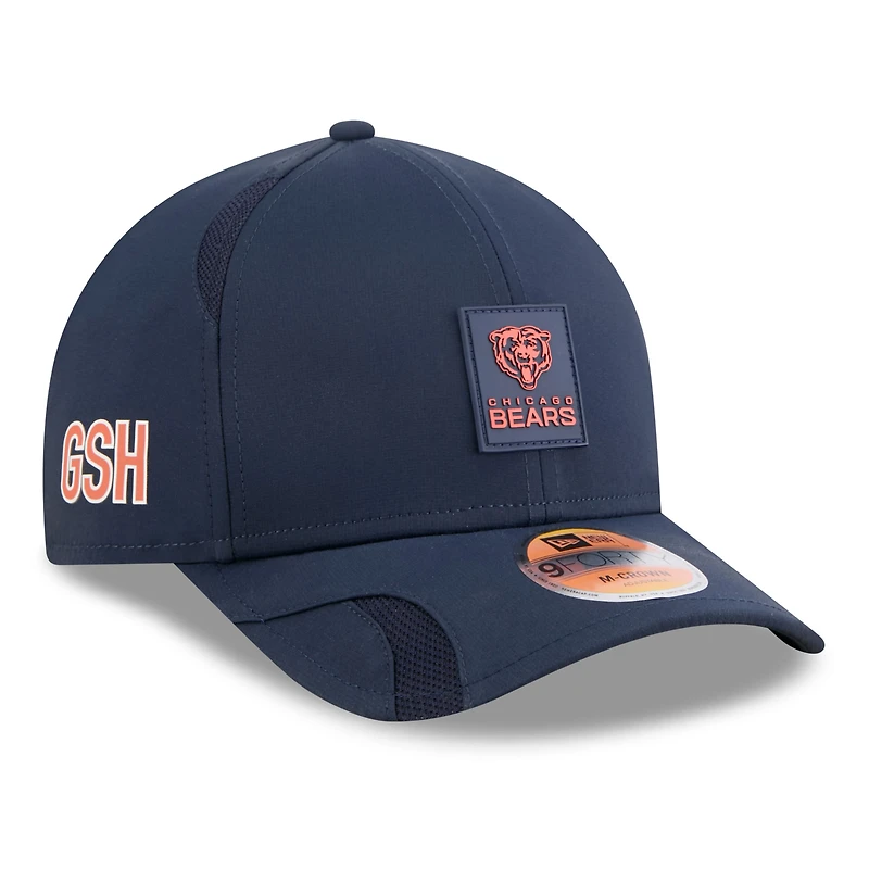 Men's New Era Navy Chicago Bears 2025 Sideline M-Crown 9FORTY Adjustable Hat